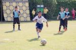 Bangkok, Thailand - Nov 2016: In The Nov 23, 2016. Youth Soccer Match, In Pieamsuwan Elementary School Stock Photo