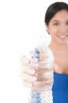 Woman With Bottle Stock Photo