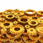 3d Rendering Gears Background Stock Photo