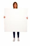 Teenage Girl Holding Blank Board Stock Photo