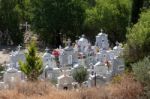 View Of A Cemetery In A Cypriot Village Stock Photo