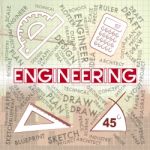 Engineering Drawing Shows Mechanics Career And Jobs Stock Photo