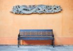 Old Wooden Chair And Snake Carving Stock Photo