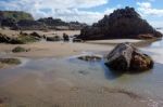 Rocky Coastline In Cornwall Stock Photo