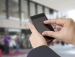 Man And Cellphone Stock Photo