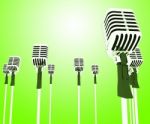 Microphones Mics Shows Musical Group Or Concert Stock Photo