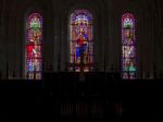 Stained Glass Windows In The Basilica St Seurin In Bordeaux Stock Photo