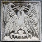 Old Bas-relief Of Fairytale Two Eagles Stock Photo