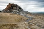 White Dome Geyser In Yellowstone Stock Photo