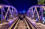 River Kwai Metal Train Bridge Stock Photo