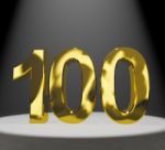 Golden Number 100 Stock Photo