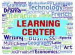 Learning Center Means Study Words And Education Stock Photo