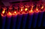 Elecrtic Candles Stock Photo