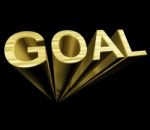 Golden 3d Goal Text Stock Photo