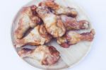 Grilled Chicken Wings Isolated On White Background Stock Photo