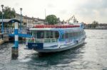 Ferry On Lake Iseo At Sarnico Stock Photo