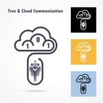 Tree And Cloud Logo  Design Template Stock Photo