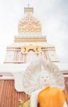 Chedi Prathat Panom With Cloudy Sky In Thailand Public Temple Stock Photo