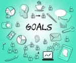 Goals Icons Indicates Aspire Aspiration And Inspiration Stock Photo