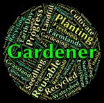 Gardener Word Represents Gardening Lawn And Text Stock Photo