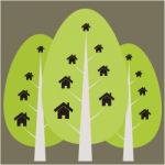 House And Tree Illustration Stock Photo