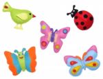 Bird, Ladybug And Butterflies Stock Photo