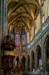 Interior View Of St Vitus Cathedral In Prague Stock Photo