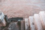 Stairs Into The Sea Stock Photo