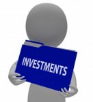 Investments Folder Represents Portfolio File 3d Rendering Stock Photo