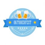 Beer Festival Oktoberfest Retro Flat Badge Stock Photo