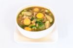 Thai Cuisine Hot Spicy Chicken  Soup Stock Photo