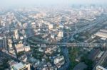 View Of Bangkok Cityscape, Bangkok The Capital City Of Thailand Stock Photo