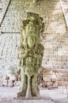 Carved Stones At The  Mayan Ruins In Copan Ruinas, Honduras Stock Photo