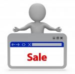 Sale Webpage Indicates Rebate Browsing And Merchandise 3d Render Stock Photo