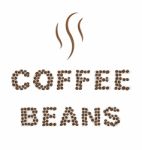 Coffee Beans Type On White Area Background Stock Photo