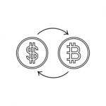 Cryptocurrency Bitcoin And Us Dollar Exchange Thin Line Flat Des Stock Photo