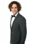 Portrait Of A Smart Guy In Designer Suit Stock Photo