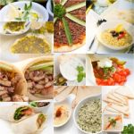 Arab Middle Eastern Food Collage Stock Photo