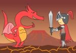  Cartoon Character Dragon Knight Fighting Stock Photo