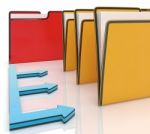 Folders Or Files Shows Administration And Organized Stock Photo