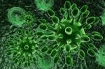 Green Bacterial Intruder Cells Causing Sickness Stock Photo