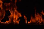 Beautiful Fire Flames On Black Background Stock Photo