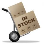 In Stock Means Carton Logistic And Box Stock Photo