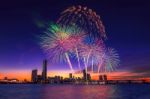 Seoul International Fireworks Festival In Korea Stock Photo