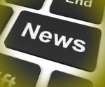 News Key Shows Newsletter Broadcast Online Stock Photo