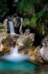 Pool Of Horses At Val Vertova Lombardy Near Bergamo In Italy Stock Photo