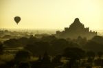 Balloon Over Pagodas Stock Photo