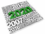 Two Thousand Twenty Shows 2020 Celebration 3d Rendering Stock Photo