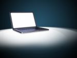 Laptop with blank screen Stock Photo