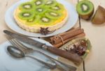 Kiwi  Pie Tart And Spices Stock Photo